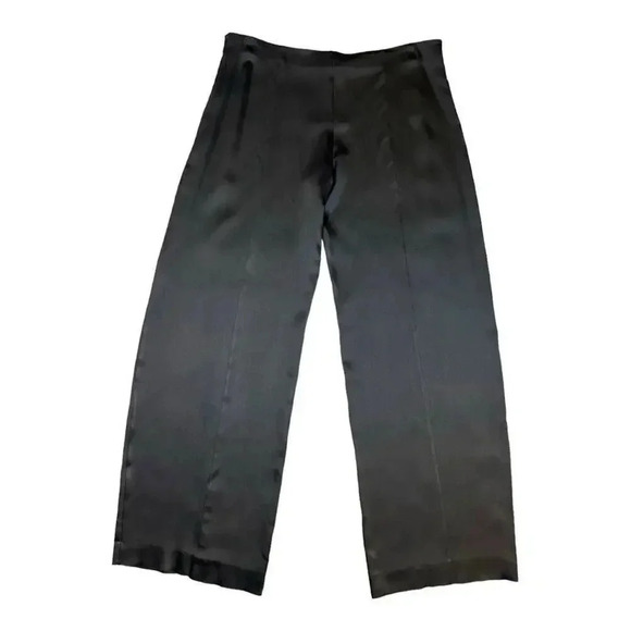 NEW Narciso Rodriguez x Zara Women’s XXL Black Wide-Leg Satin Pants‎ NWT - Picture 1 of 5